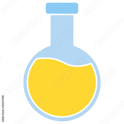 laboratory flask with yellow chemical liquid