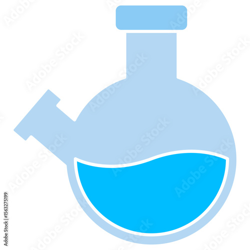 laboratory flask with blue liquid vector illustration 
