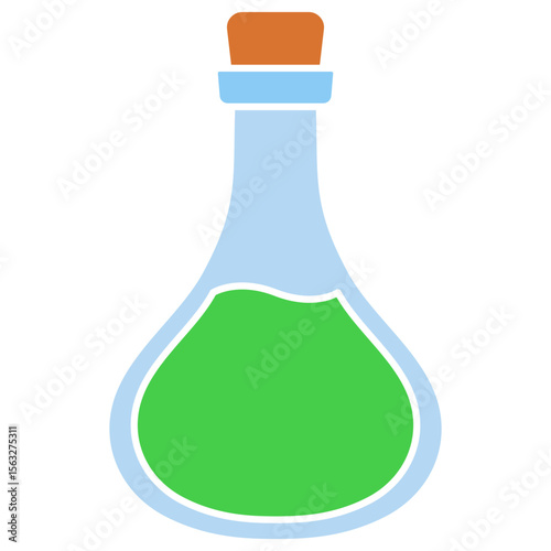 erlenmeyer flask with green liquid