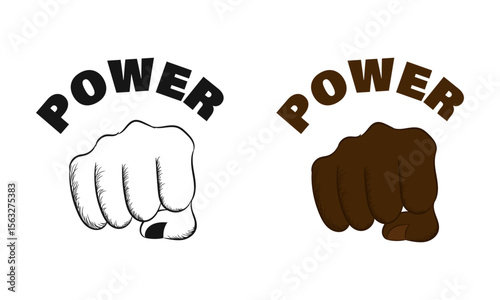 powerful fists vector. showing strength and power.