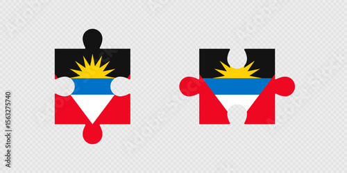 Free Download Puzzle Pieces with Antigua and Barbuda Flag. - GFXLoad
