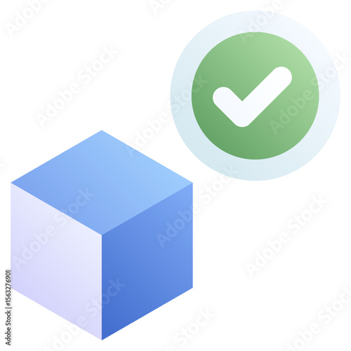 Product approved. Editable vector icon, coloured.