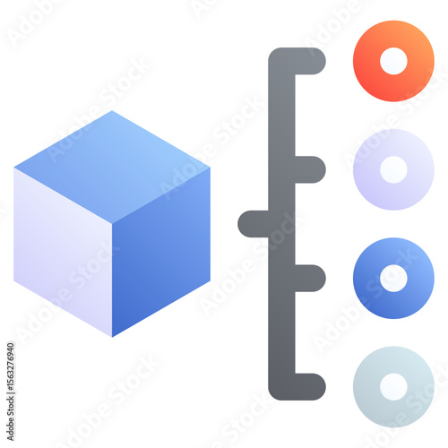 Product features. Editable vector icon, coloured.