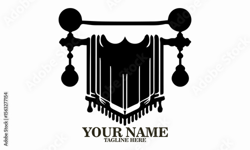 Illustration clean towel on a hanger vector design. Clean towel on a hanger icon and clean towel on a hanger logo design