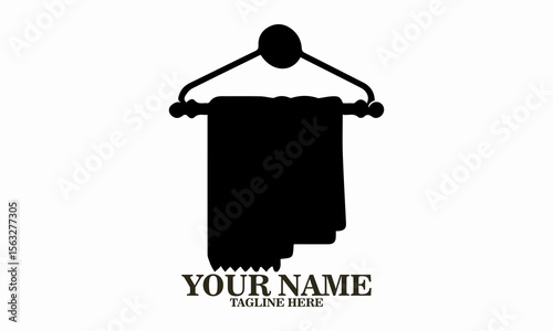 Illustration clean towel on a hanger vector design. Clean towel on a hanger icon and clean towel on a hanger logo design