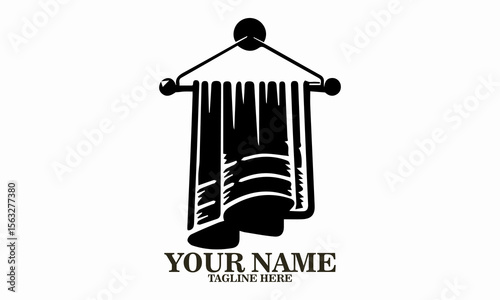 Illustration clean towel on a hanger vector design. Clean towel on a hanger icon and clean towel on a hanger logo design