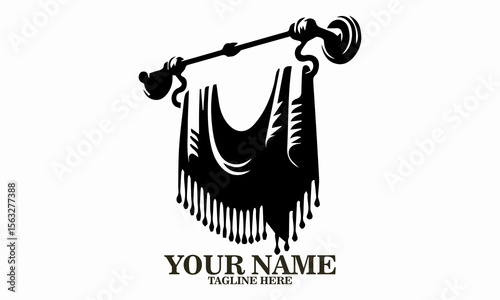 Illustration clean towel on a hanger vector design. Clean towel on a hanger icon and clean towel on a hanger logo design