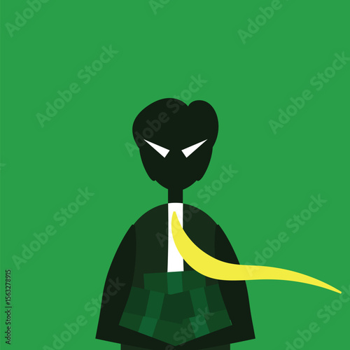 greedy businessman. a man holding a wad of money in his hand. greedy evil character. successful businessman. suitable for business theme