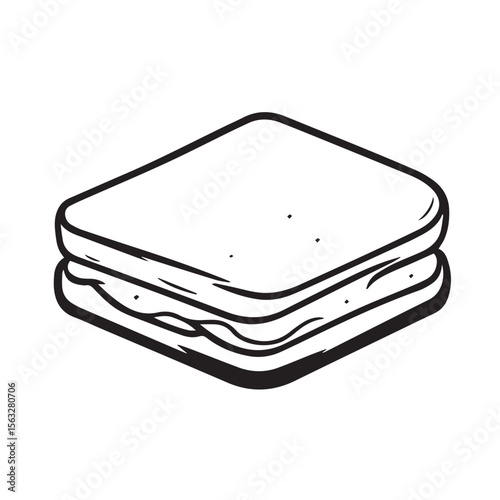 Clean line art burger vector with sesame?seed bun and patty, made for digital food apps, caf� menus, culinary content, or black?and?white restaurant branding.