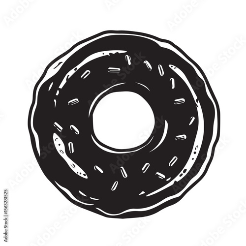 Donut icon with minimal icing and clean circular shape, ideal for vector bakery logos, app icons or dessert product mockups.