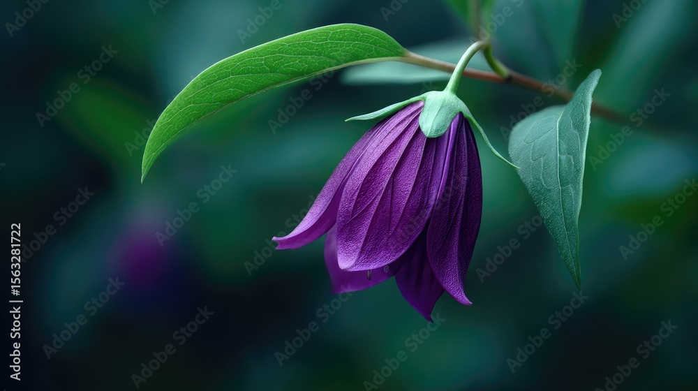 Fototapeta premium Close-up of a deep purple flower bud.