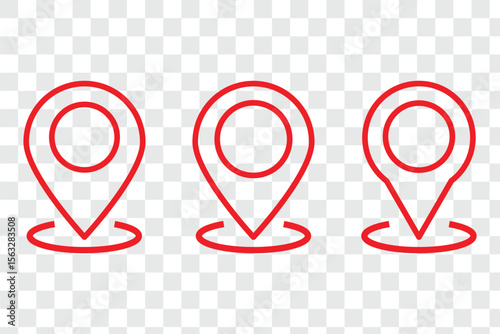 location pin icon symbol sign isolated on transparent background, map flat vector icons. vector illustration eps 10.