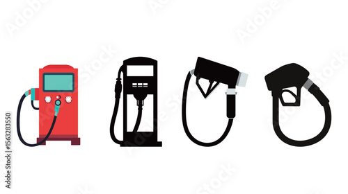 Gas Pump Silhouette Vector – Retro Fuel Station Icon Graphic Design