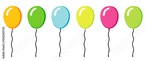 Color balloons set. Vector illustration