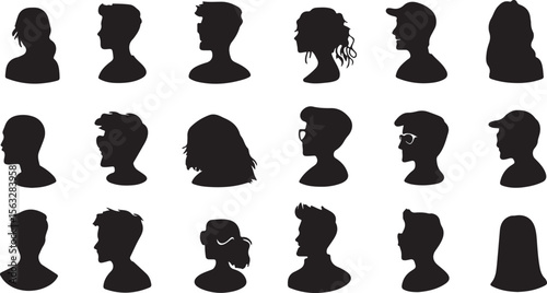 Silhouettes of People Profiles
