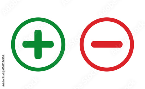 Plus and minus sign set. Vector illustration