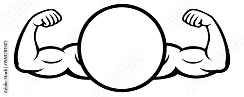 Biceps. Muscle icon. Gym logo. Vector illustration
