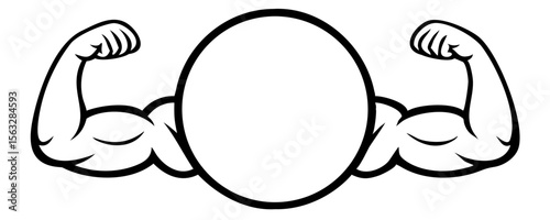 Biceps. Muscle icon. Gym logo. Vector illustration