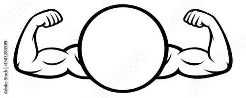 Biceps. Muscle icon. Gym logo. Vector illustration