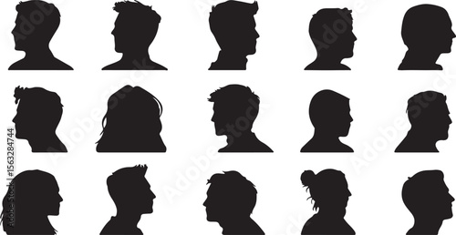 Diverse Portrait Silhouettes