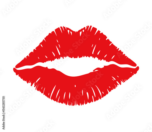Kiss. Female lips. Vector illustration