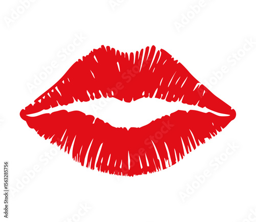 Kiss. Female lips. Vector illustration