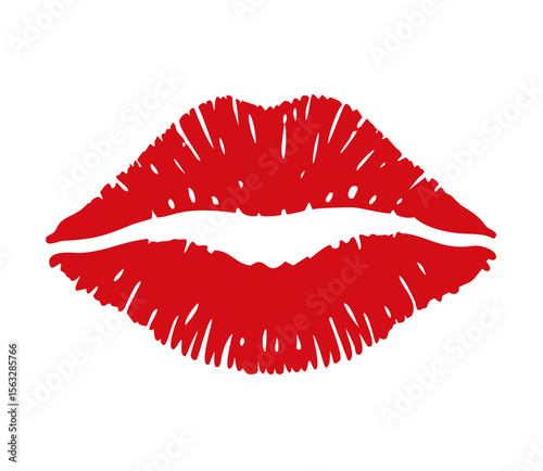 Kiss. Female lips. Vector illustration