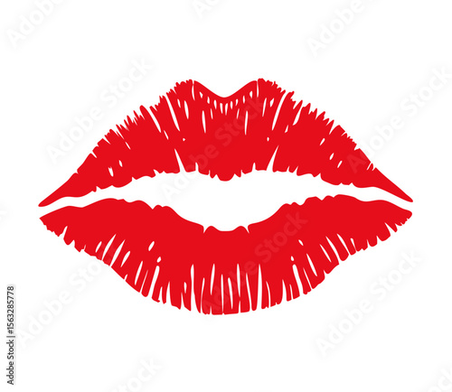 Kiss. Female lips. Vector illustration