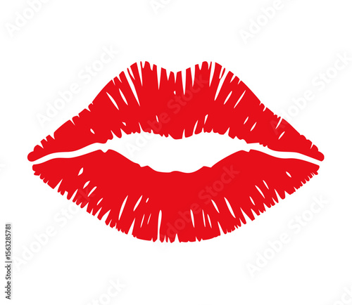 Kiss. Female lips. Vector illustration