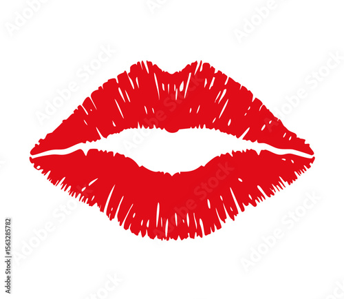 Kiss. Female lips. Vector illustration