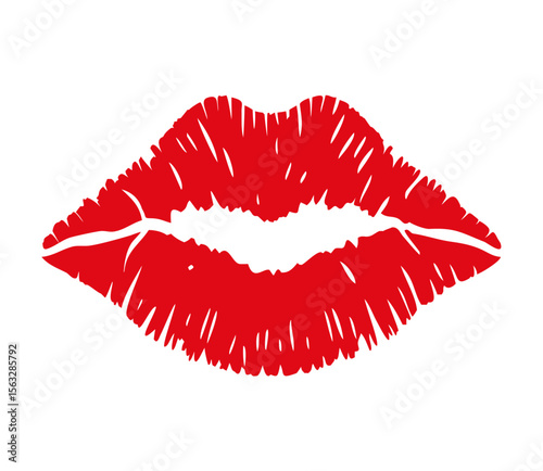 Kiss. Female lips. Vector illustration