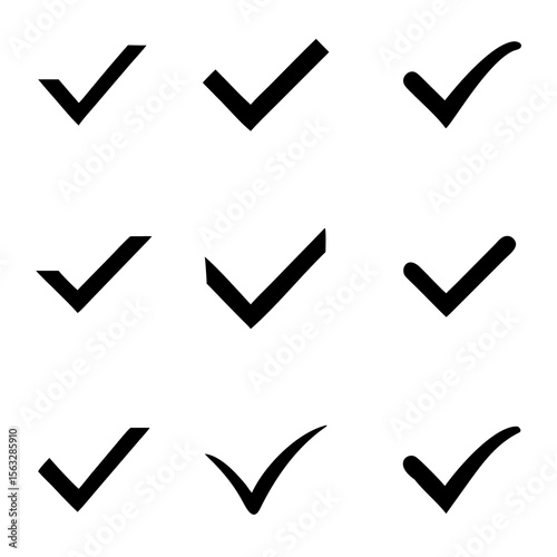Confirm icon. Check marc set. Vector illustration