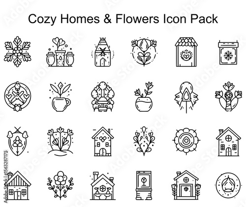 Cozy Homes & Flowers Icon Pack