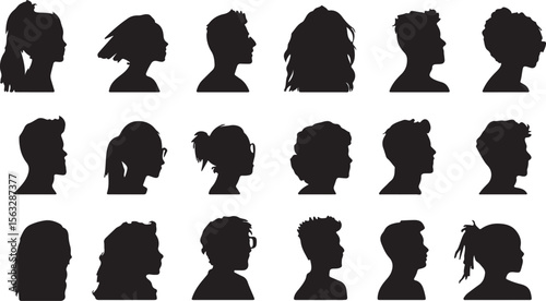 Male and Female Profile Silhouettes