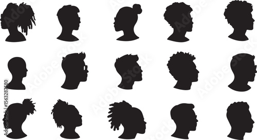Male and Female Profile Silhouettes