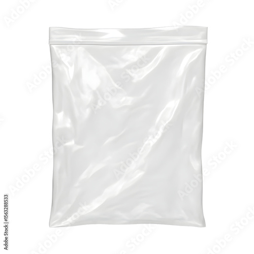 Transparent plastic zip-lock bag, slightly crumpled, against a dark, solid background