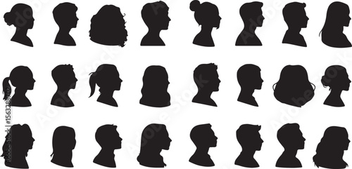 Male and Female Profile Silhouettes