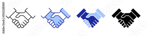 Business agreement handshake icon in different style vector illustration, friendly handshake icon for apps and websites