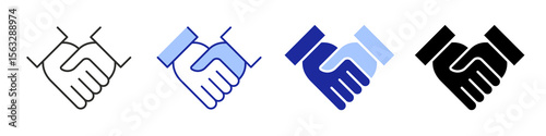 Business agreement handshake icon in different style vector illustration, friendly handshake icon for apps and websites