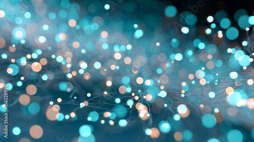 Abstract soft bokeh lights in dreamy purple and blue tones, blurred circles create elegant background, ideal for design or tech, with space for text.