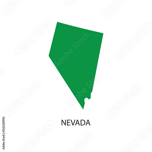 Green outline rendering of the Nevada state map displayed on a white background emphasizing simplicity and geography.