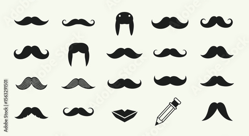 Collection of gentlemanly facial hair styles and accessories for creative expression