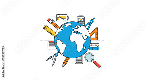Global education tools and learning resources for worldwide knowledge acquisition and skill development