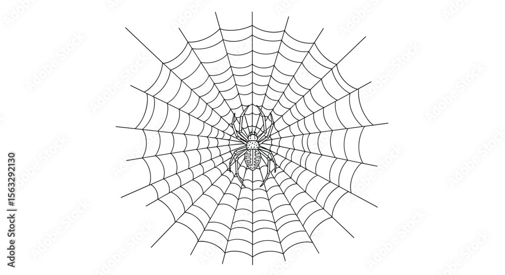 Obraz premium Intricate web design demonstrating delicate symmetry and natural engineering in action