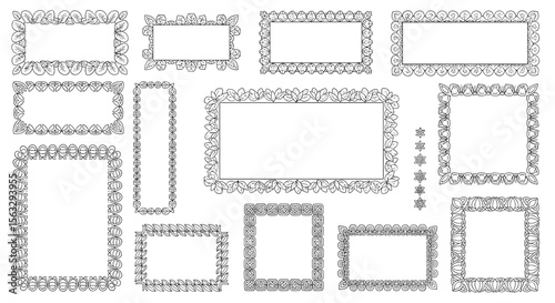 Collection of decorative ornate borders and frames for design projects and creative layouts