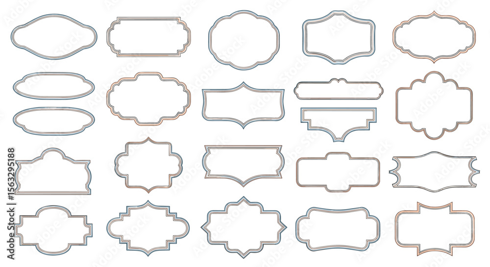 Fototapeta premium Collection of ornate decorative border frames for design projects