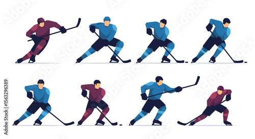 Dynamic ice hockey players in action capturing athletic prowess on the rink