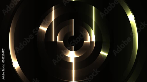 gold color circle glowing rays 4K animated video