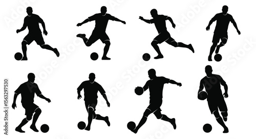 Dynamic soccer players in action capturing energy and athleticism