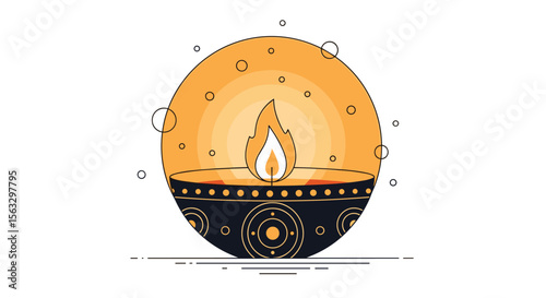 A fiery candle ignites hope and warmth creating a gentle ambiance